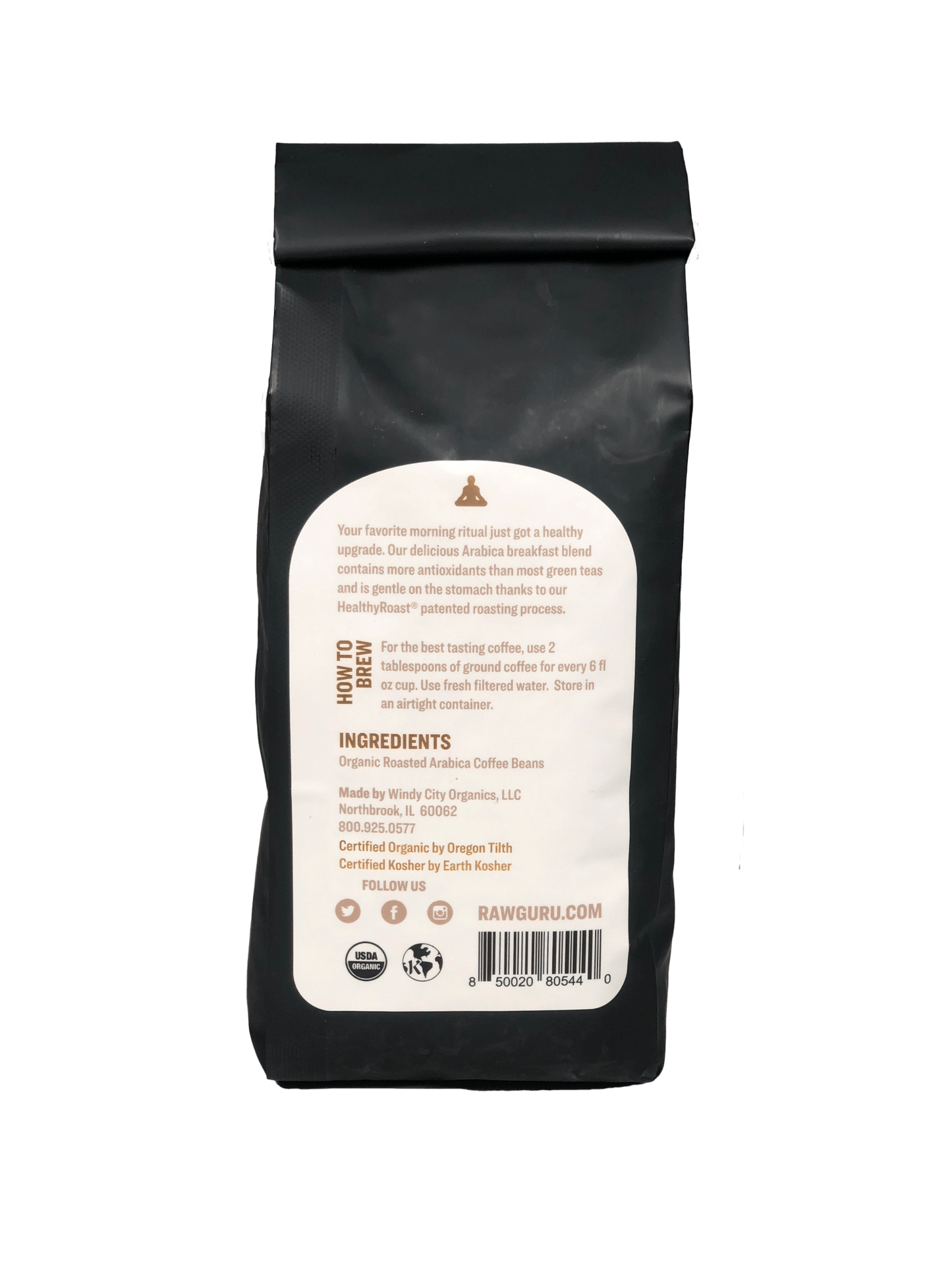 Organic Antioxidant Coffee Breakfast Blend | Whole Bean | 12oz - Vegan America