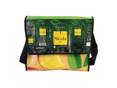 messenger Bag XL coffee package yellow and green - Vegan America