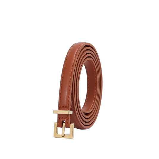 Skinny Belt - Gold Buckle - Vegan America