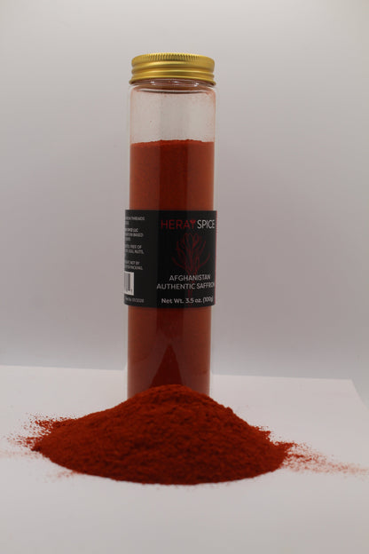 100 Grams (3.5 Oz) Heray Saffron Powder, Afghani Superior Negin Quality