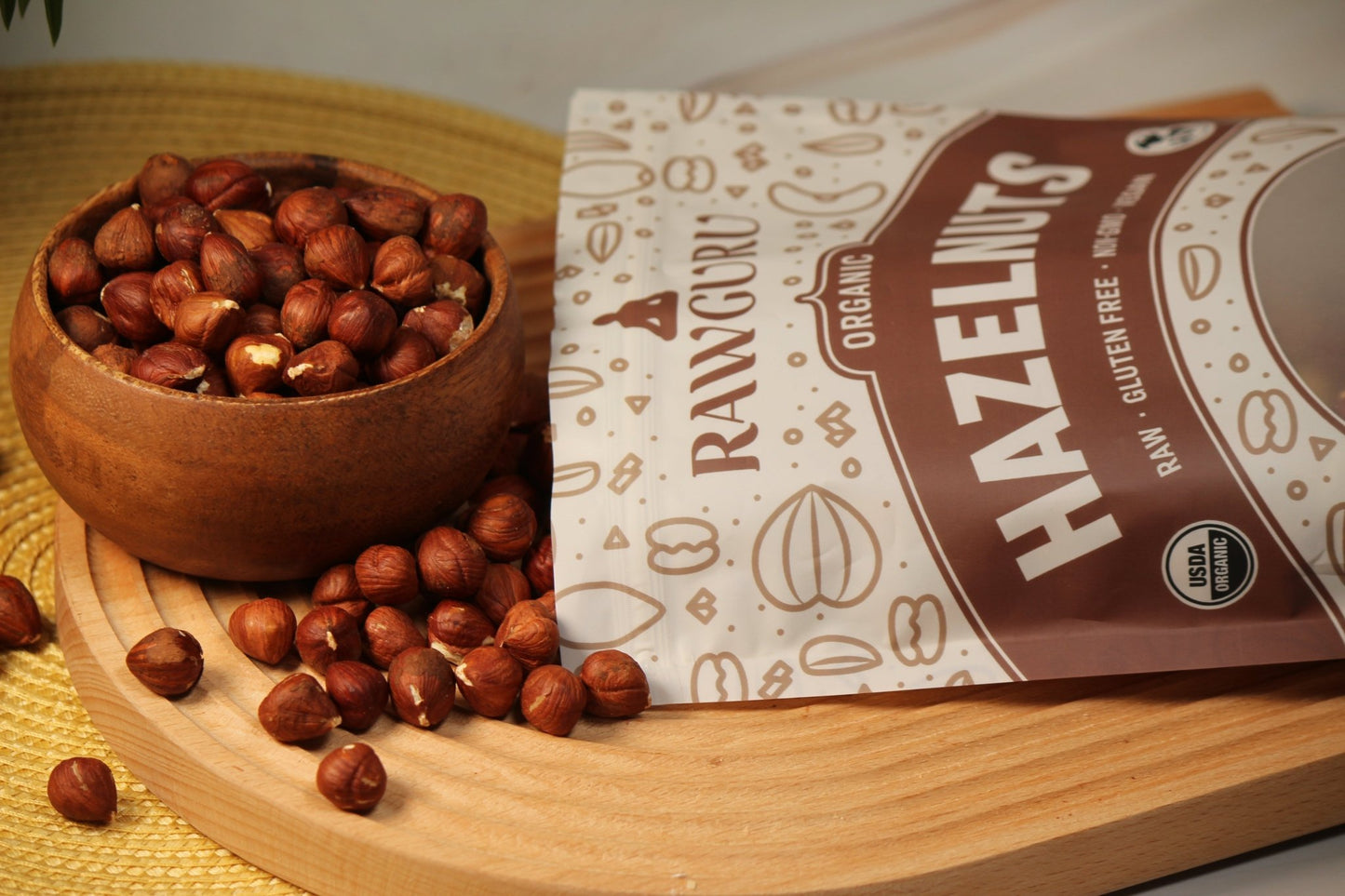 RawGuru Raw Organic Hazelnuts - 16 oz - Vegan America