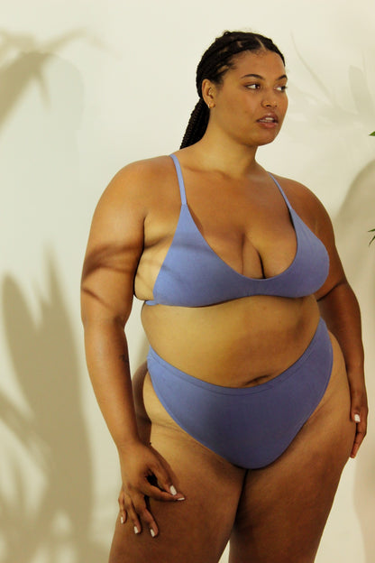 Shanta Bikini Bra & Brief Set - Indigo Flower Blend - Vegan America