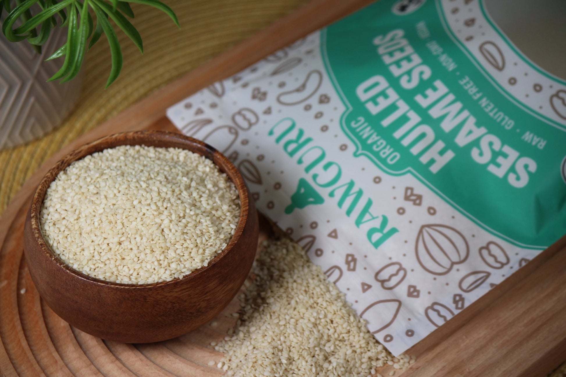 RawGuru Organic Hulled Sesame Seeds - 16 oz - Vegan America