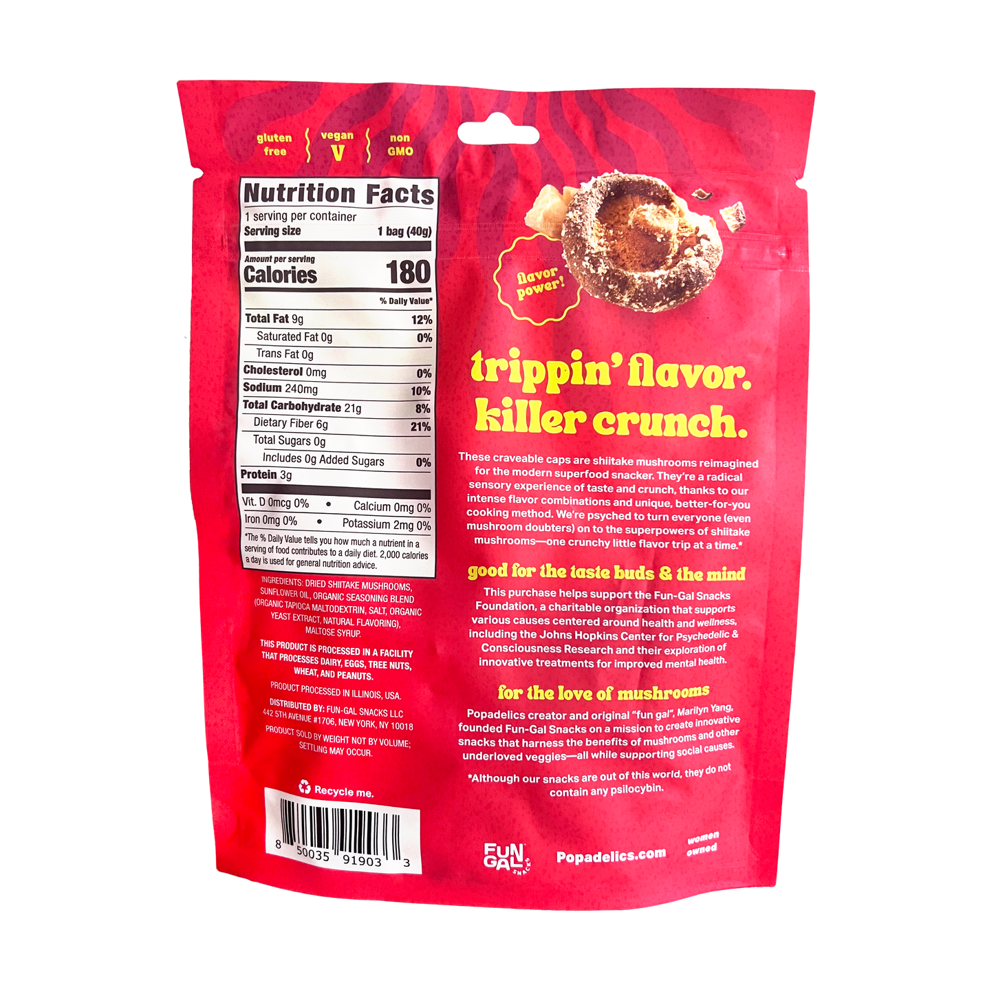 Popadelics Crunchy Mushroom Chips - Variety Pack
