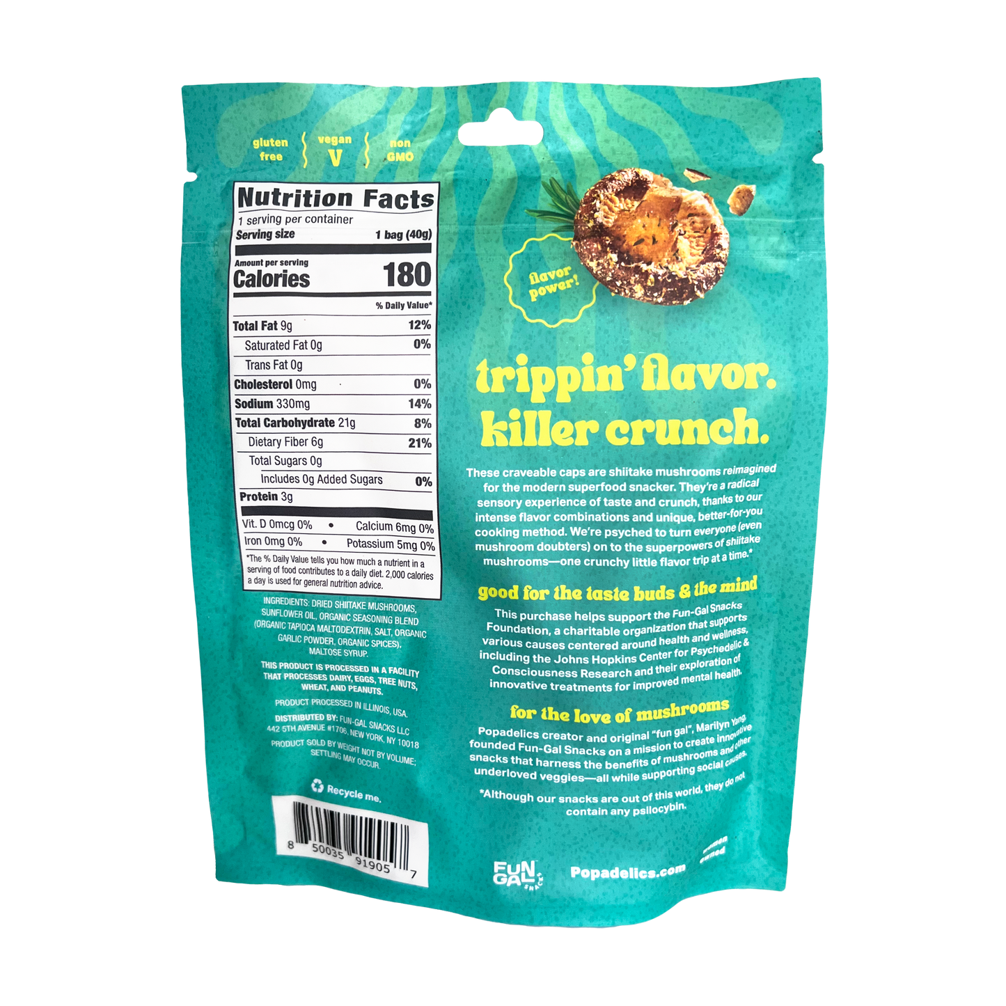 Popadelics Crunchy Mushroom Chips - Variety Pack