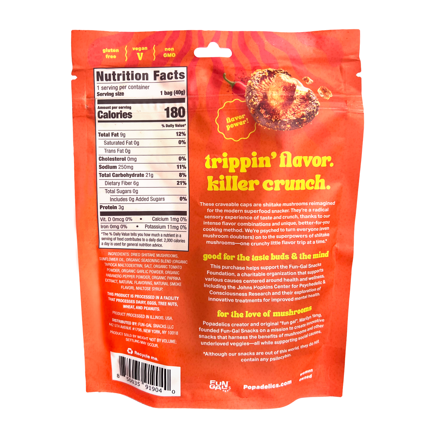 Popadelics Crunchy Mushroom Chips - Variety Pack