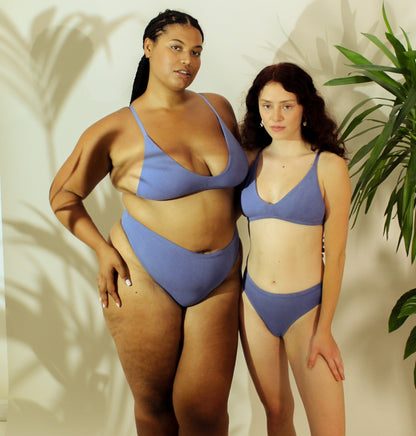 Shanta Bikini Bra & Brief Set - Indigo Flower Blend - Vegan America