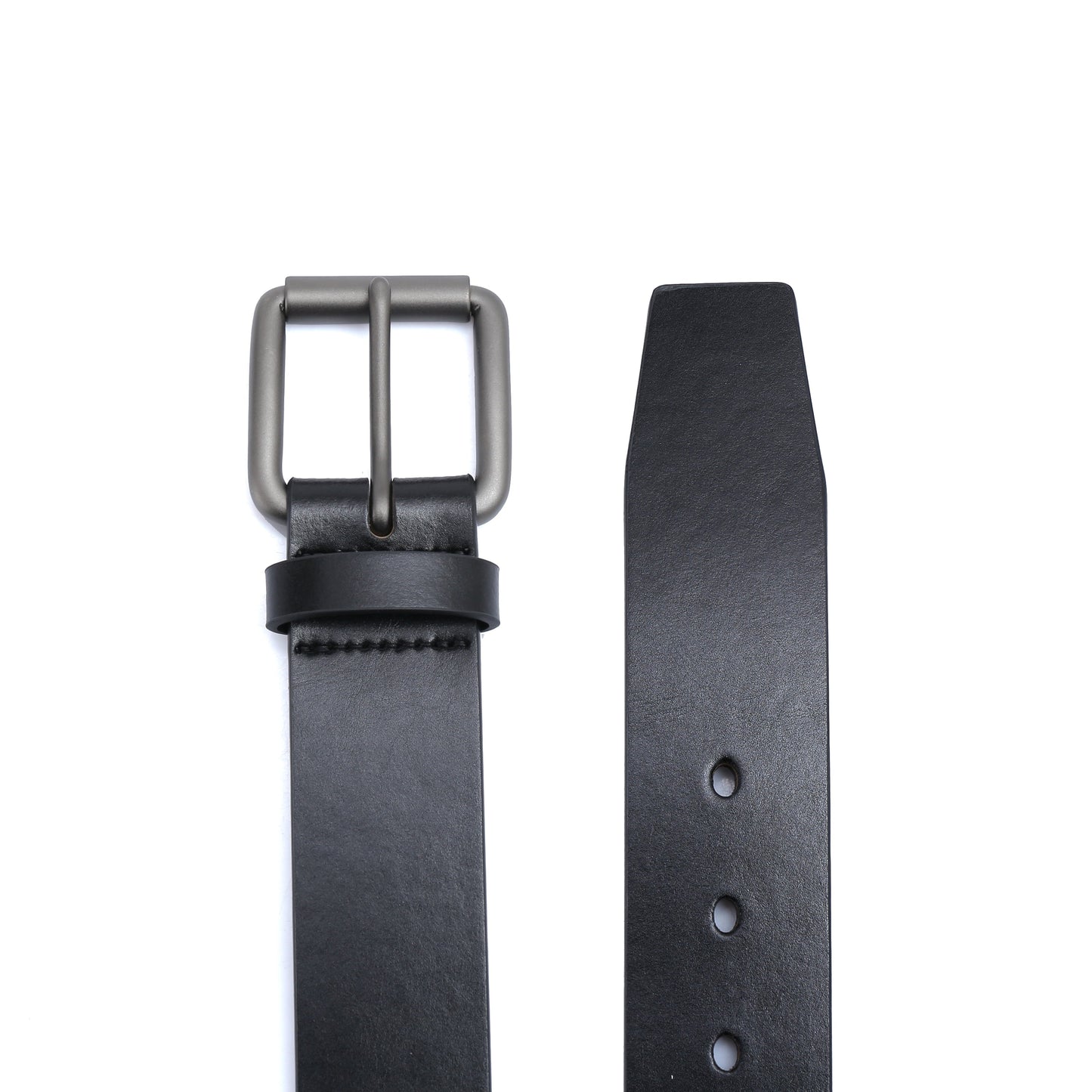 Casual belt w/ Roller buckle in Gunmetal (Brass)