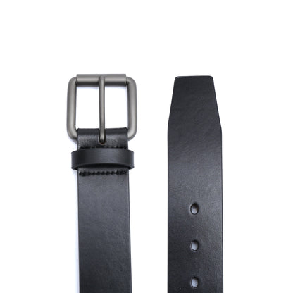 Casual belt w/ Roller buckle in Gunmetal (Brass)