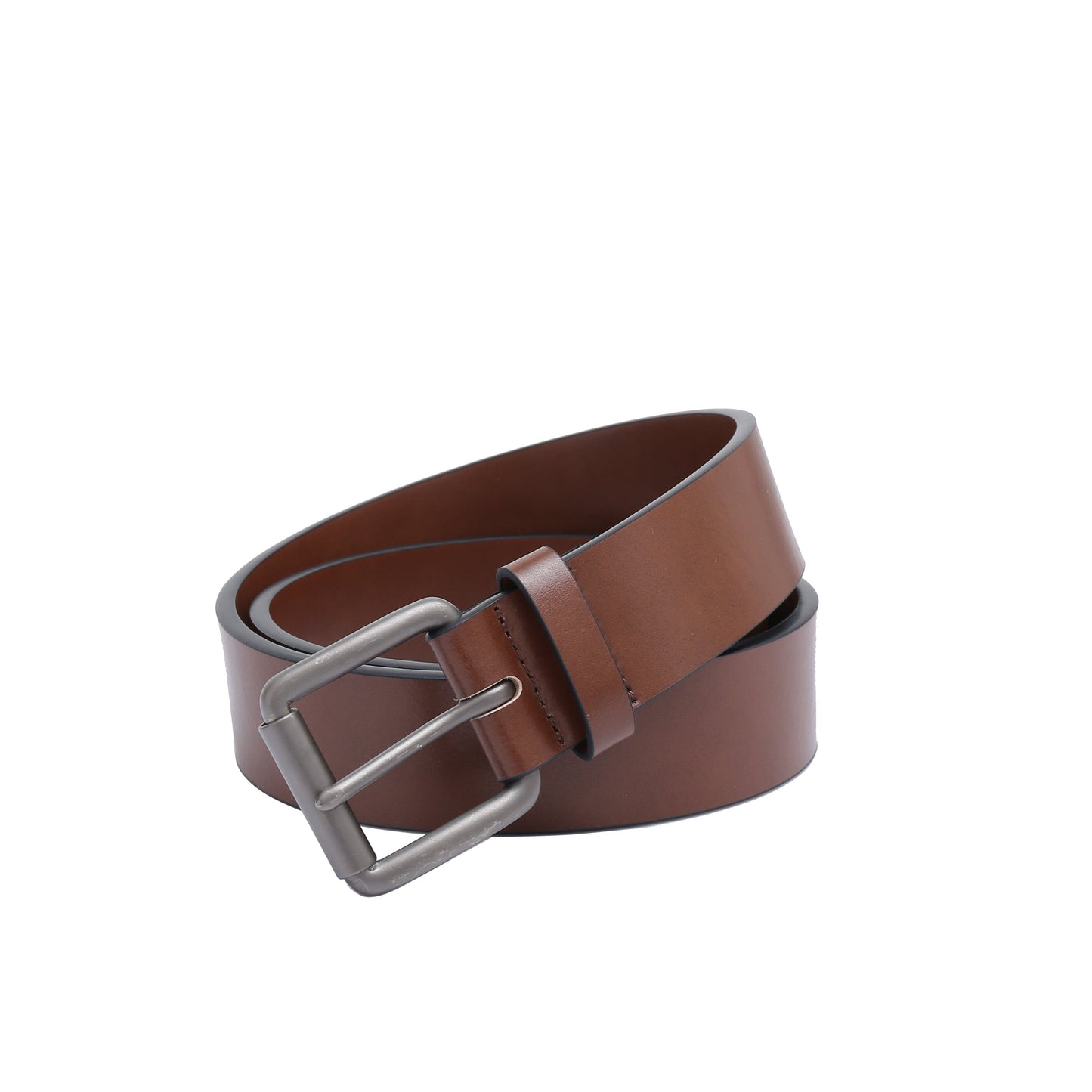 Casual belt w/ Roller buckle in Gunmetal (Brass)