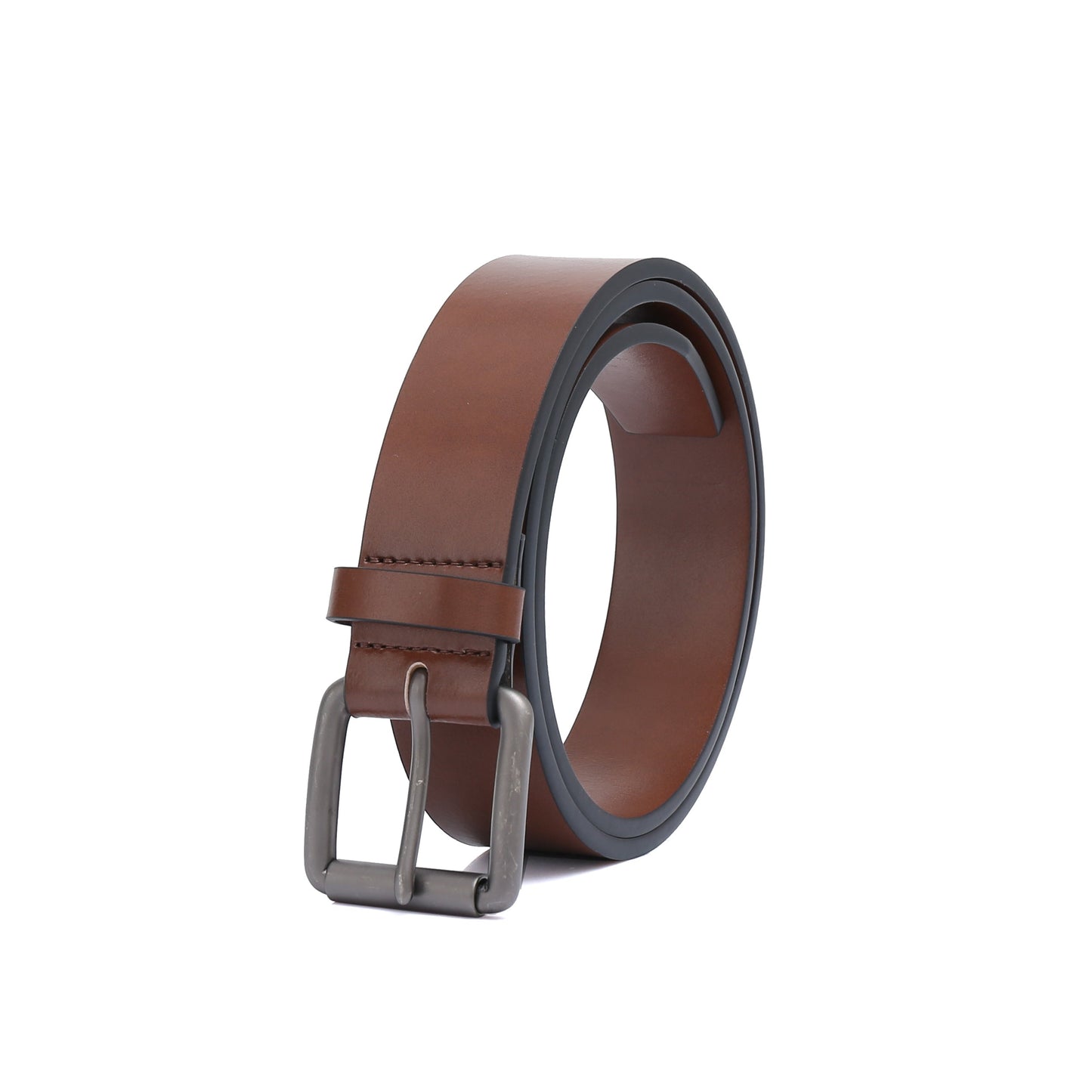 Casual belt w/ Roller buckle in Gunmetal (Brass)