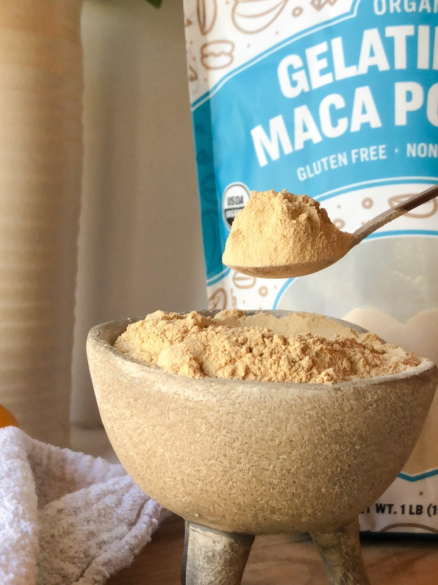 RawGuru Raw Organic Gelatinized Maca Powder - 16 oz - Vegan America