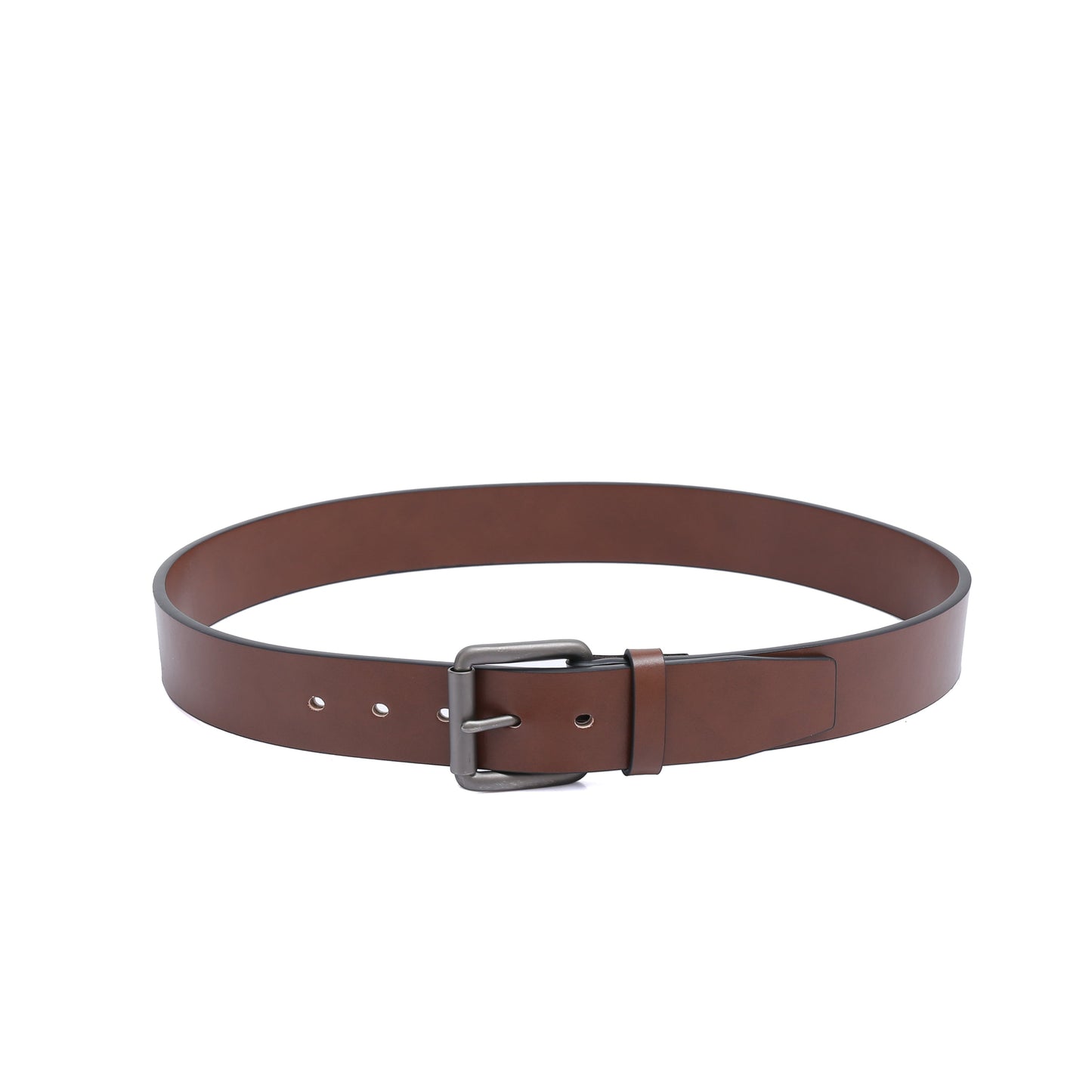 Casual belt w/ Roller buckle in Gunmetal (Brass)