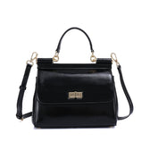 Lady Bag 3 - Semi-Patent Black - Vegan America