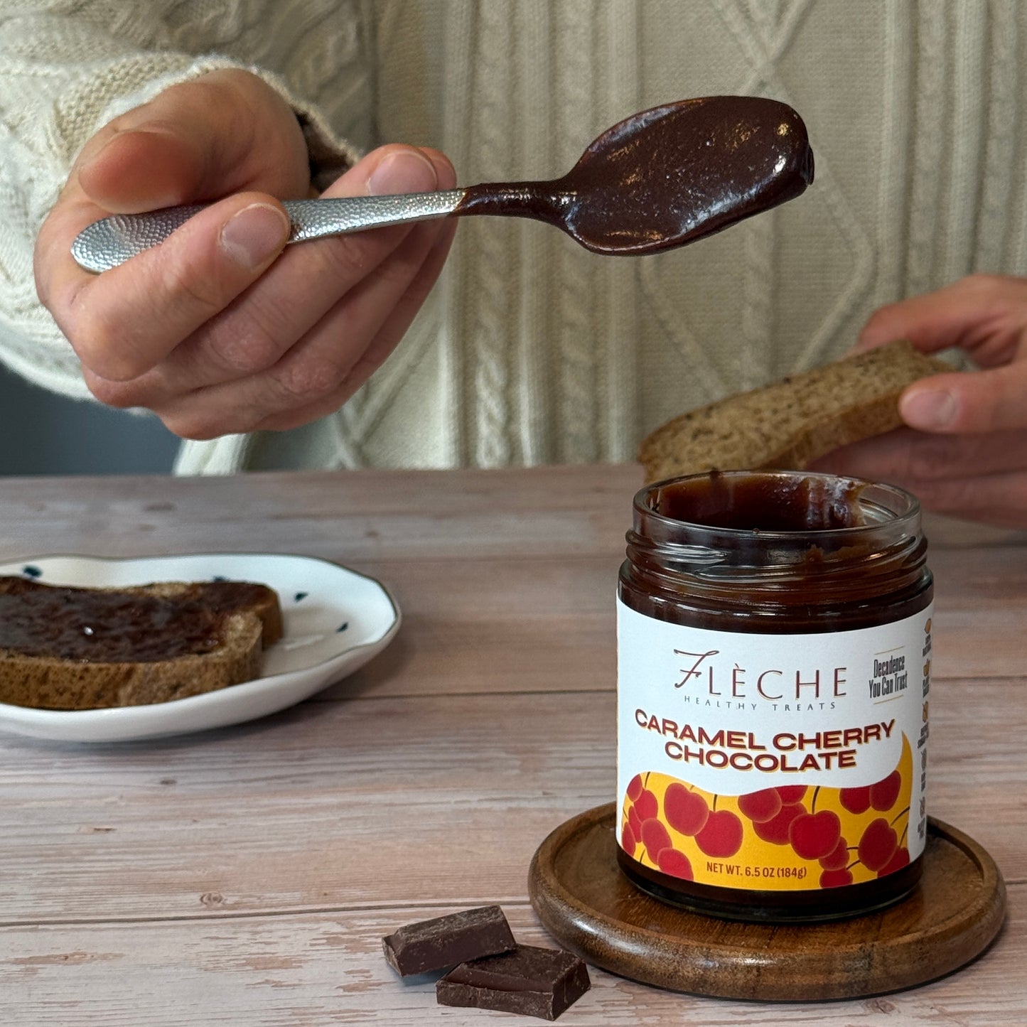 Caramel Cherry Chocolate Spread | Flèche Healthy Treats