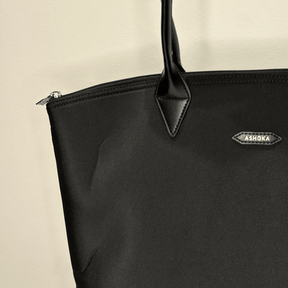 Belles Affaires – Jolly Uppeal™ & Recycled Nylon Black Tote Bag - Vegan America