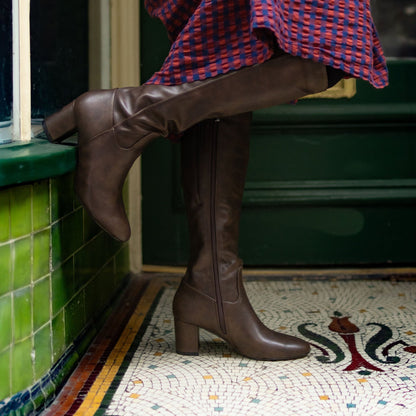 Avocado Knee High Boots - Vegan America