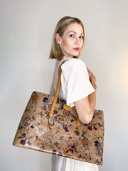 Debut Casual Kraft Paper Floral Tote - Vegan
