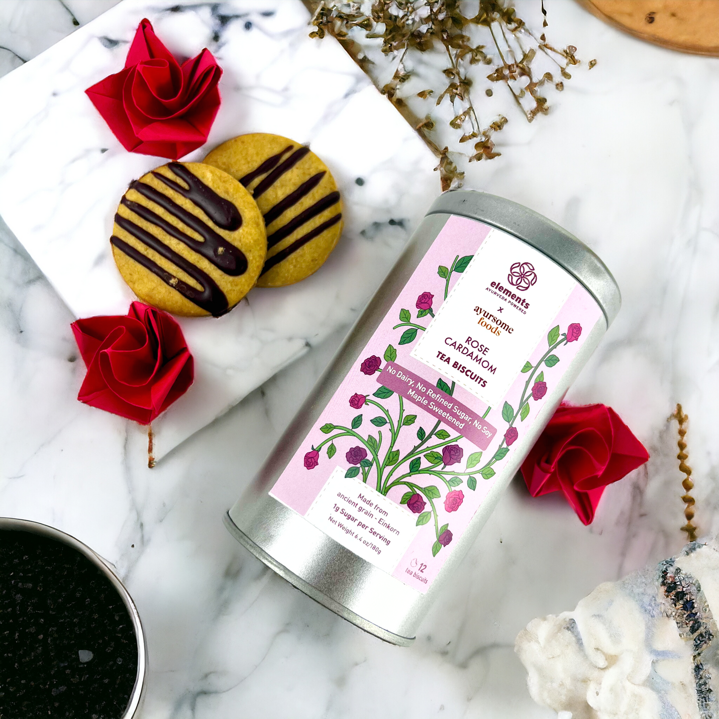Rose Cardamom Tea Biscuit Cookies
