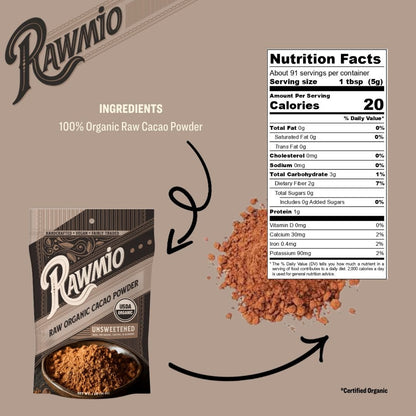 Raw Organic Cacao Powder - 16 oz - Vegan America