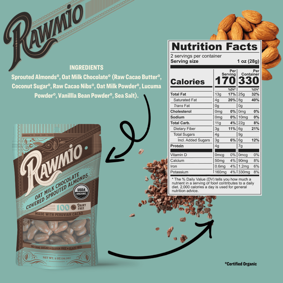 Oat Milk Chocolate Covered Sprouted Almonds - Vegan America