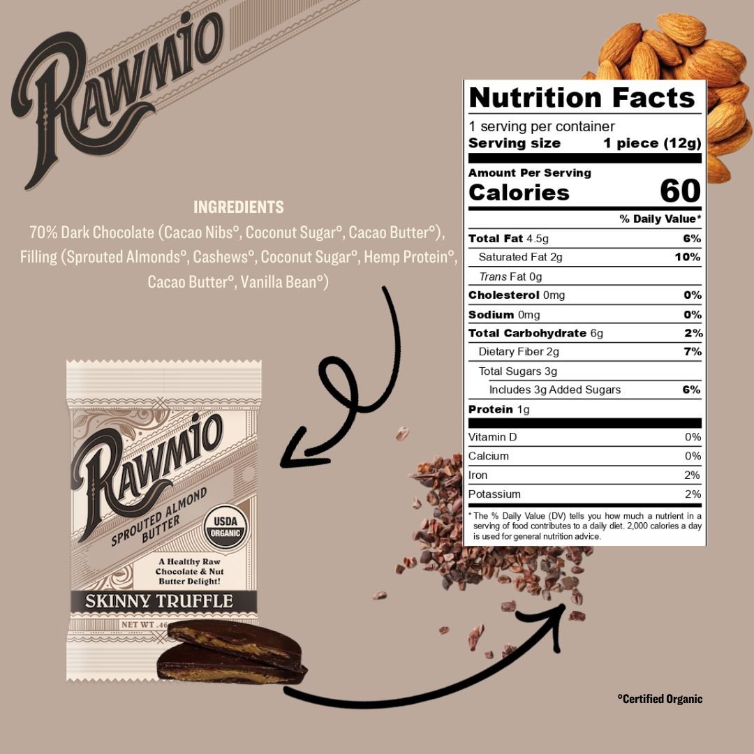 Rawmio Skinny Truffle - Sprouted Almond Butter - Vegan America