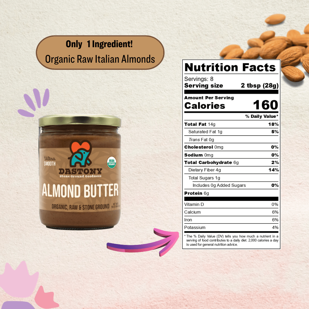 Organic Raw Almond Butter, 16 oz - Vegan America