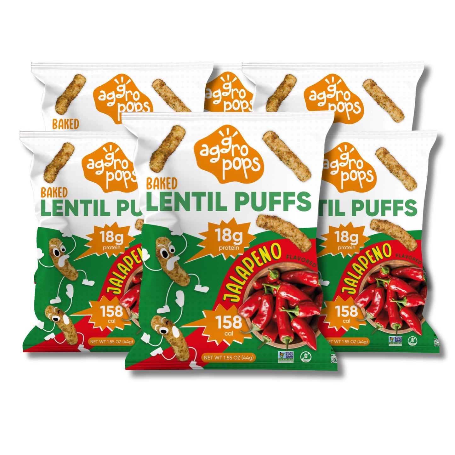Aggropops Lentil Puffs | FREE SHIPPING| 18g protein & 158 Cal per bag!