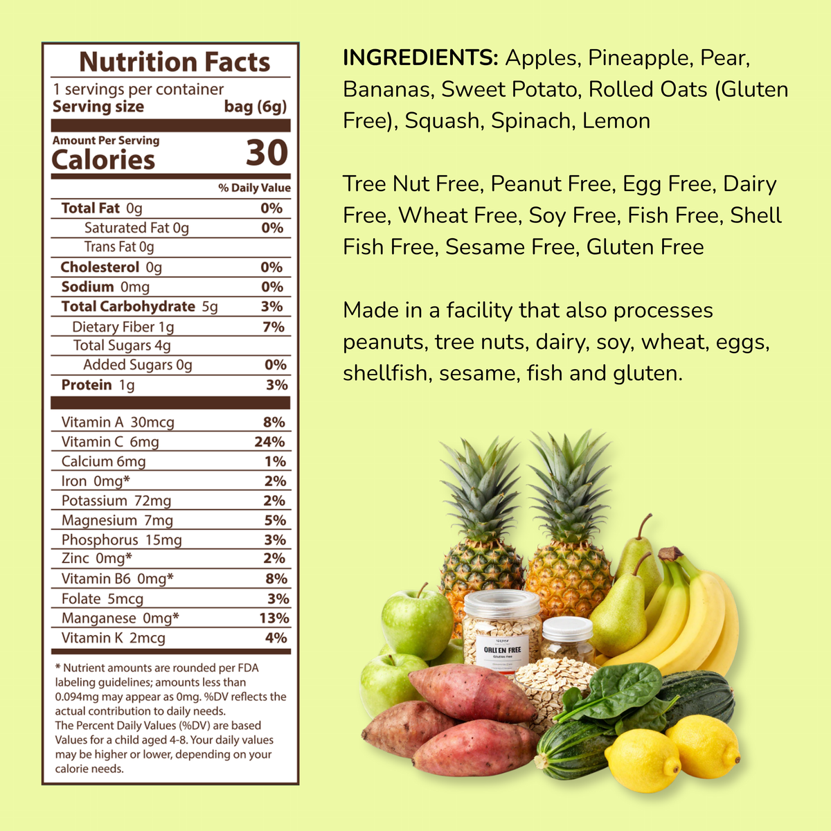 Lemon Green Apple - Hapinest | Freeze Dried Fruits & Veggies