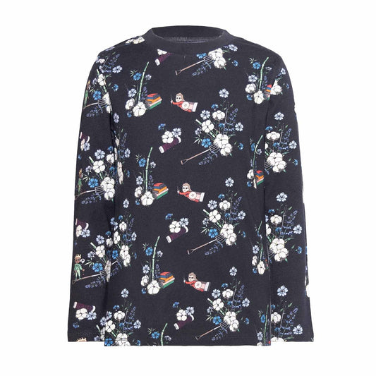 Black Floral T-shirt for Kids
