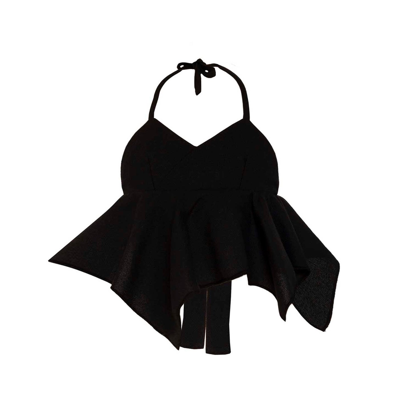 Kids Black Asymmetrical Top