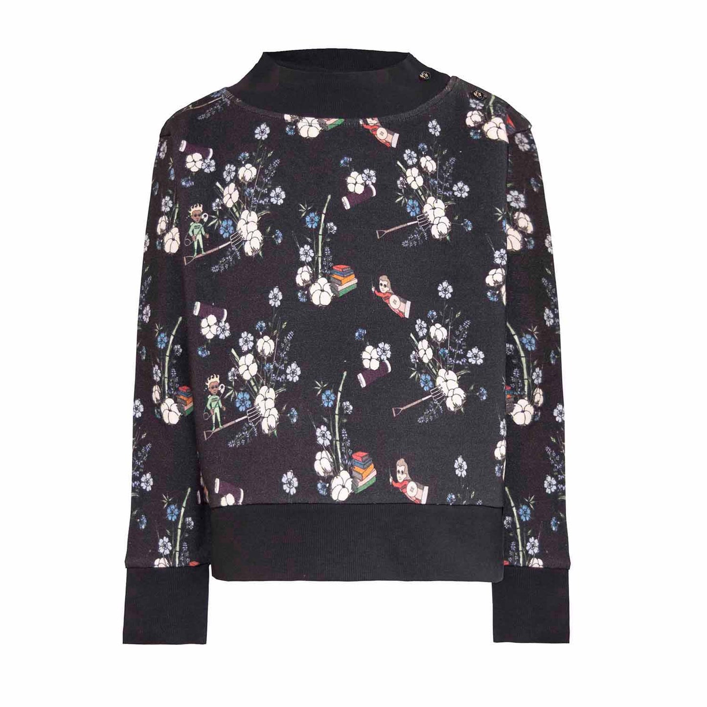 Black Floral Kids Sweatshirt