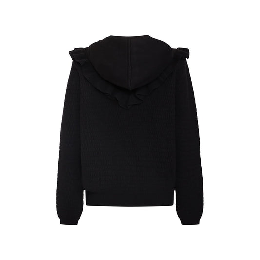 Knitted Kids Hoodie in Black