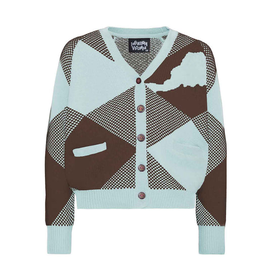 Kids Cardigan in Choco and Mint