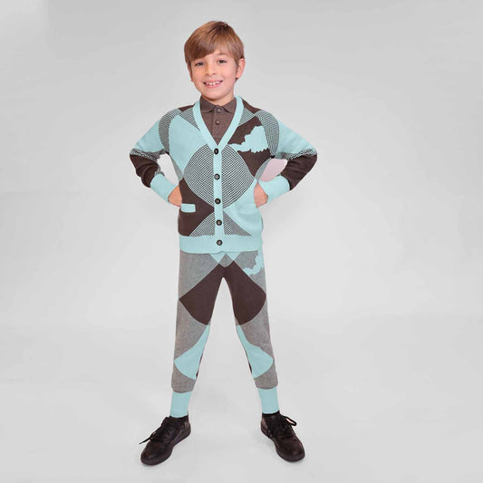 Kids Chestnut and Mint Knit Pants