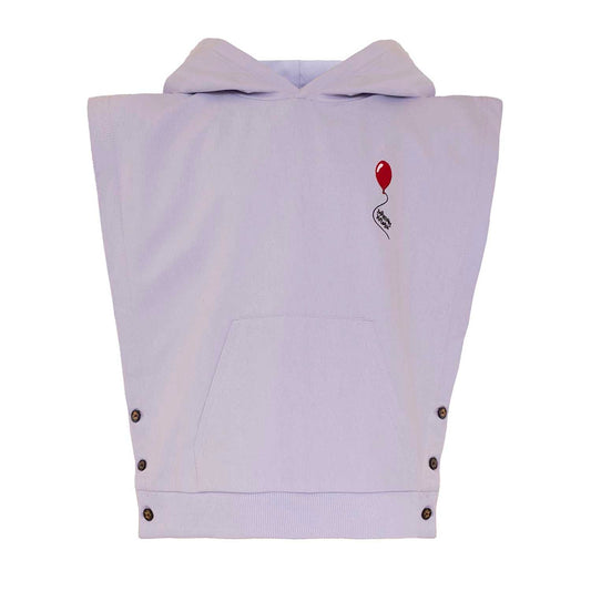 Kids Lilac Sleeveless Hoodie with Embroidery
