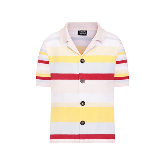 Knitted Shirt with Pastel Stripes