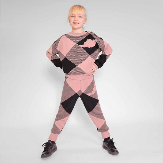 Kids Pink and Black Knit Pants