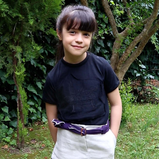 Kids Black T-Shirt with Appliqué