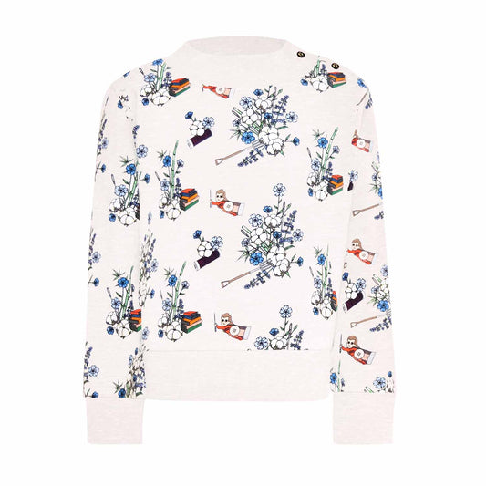 White Floral Kids Sweatshirt