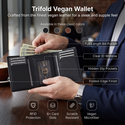 Trifold Vegan Wallet