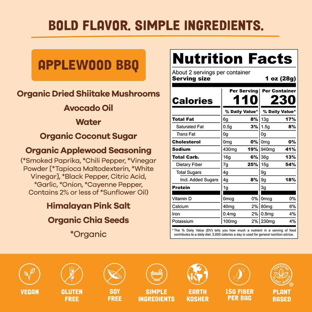 Applewood BBQ Mushroom Jerky - Vegan America