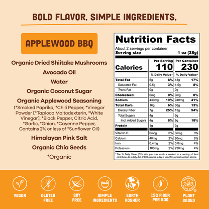 Applewood BBQ Mushroom Jerky - Vegan America