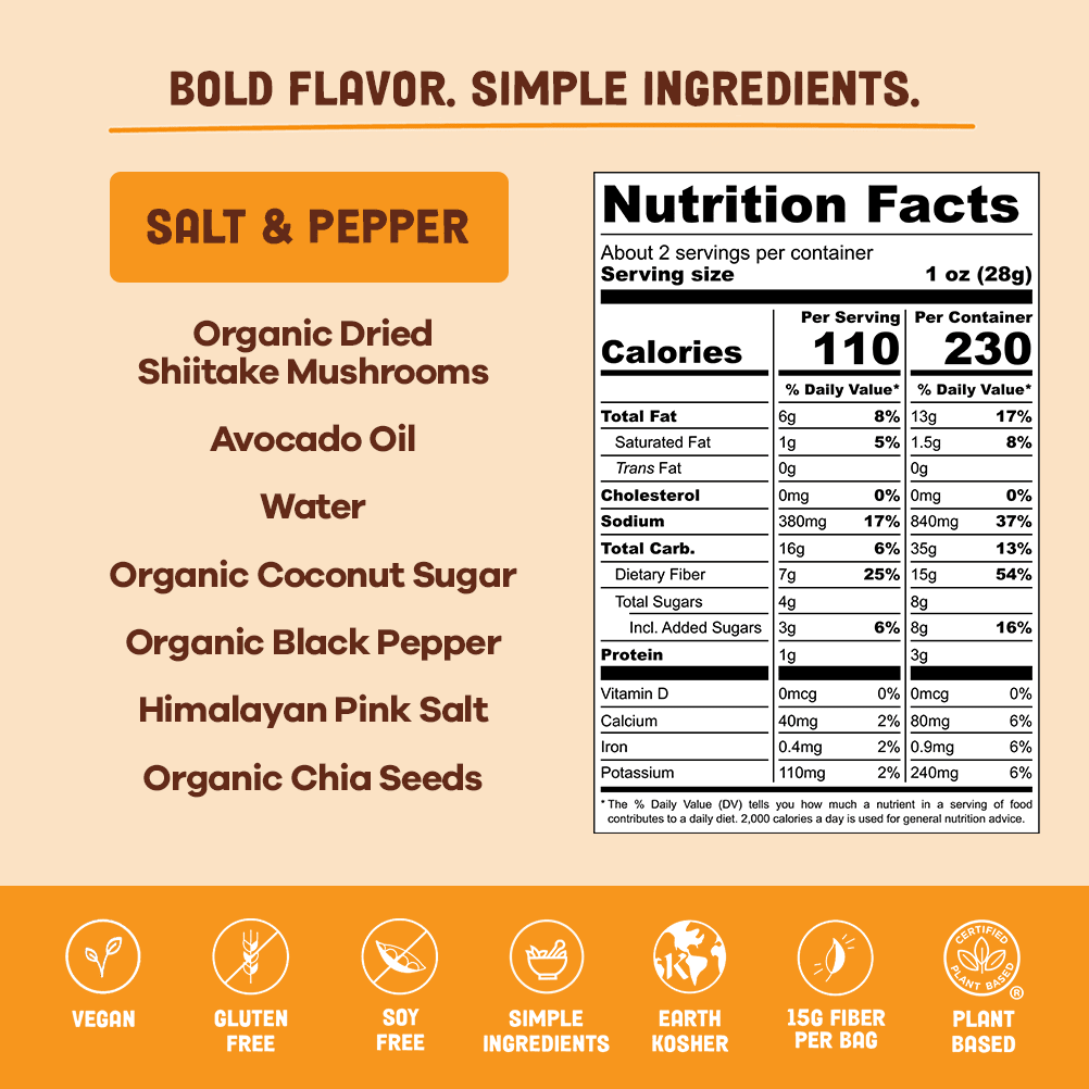 Salt & Pepper Mushroom Jerky - Vegan America