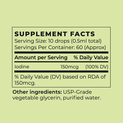 Vegan Iodine Supplement - Liquid Drops (2 Month Supply)