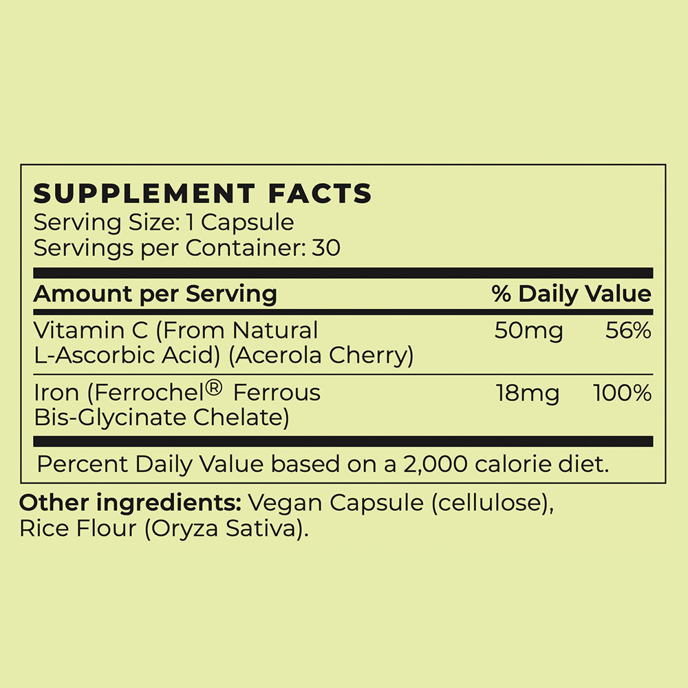 Vegan Iron Supplement with Natural Vitamin C