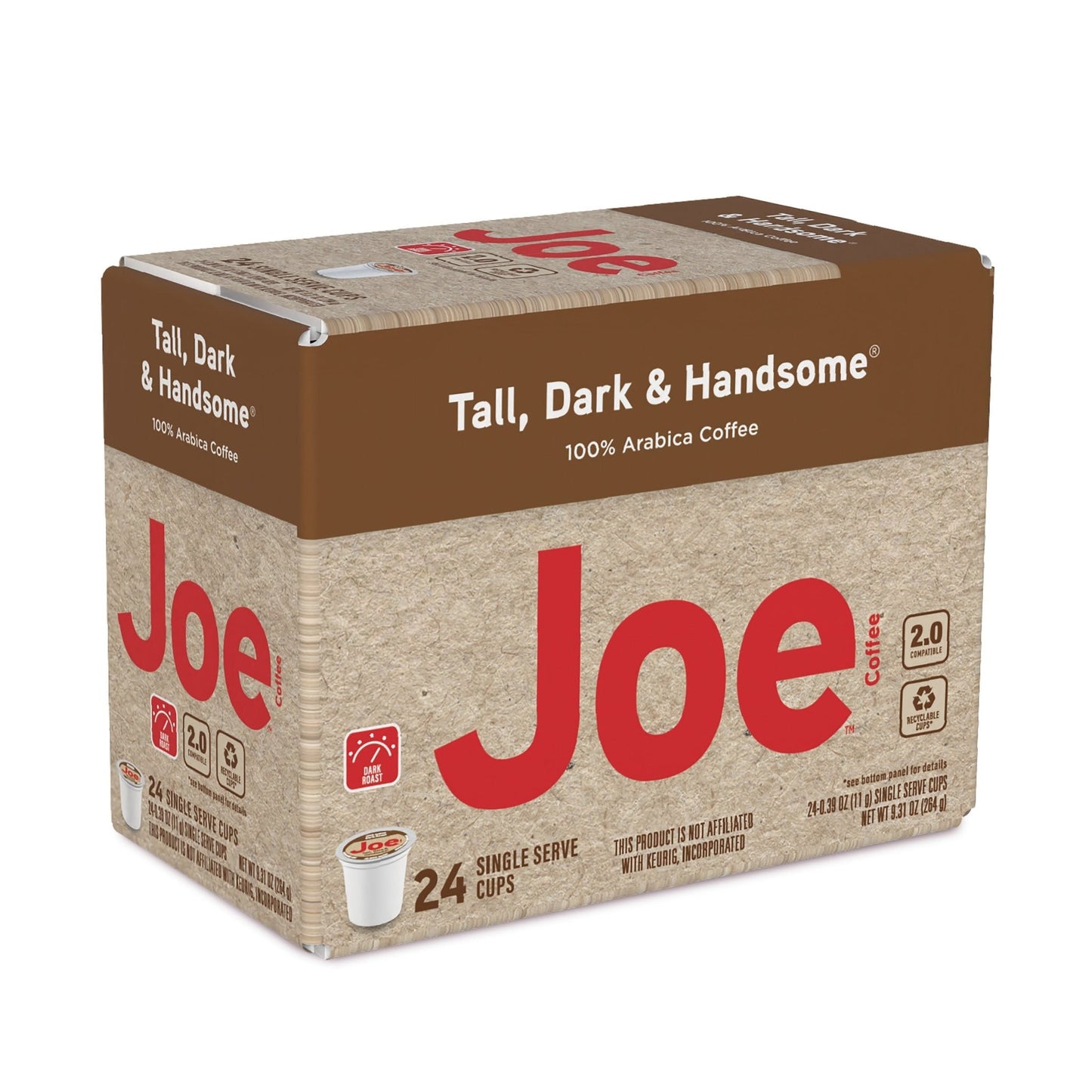 Joe Knows Coffee® Tall, Dark & Handsome® Single Serve 24ct Carton - Vegan America