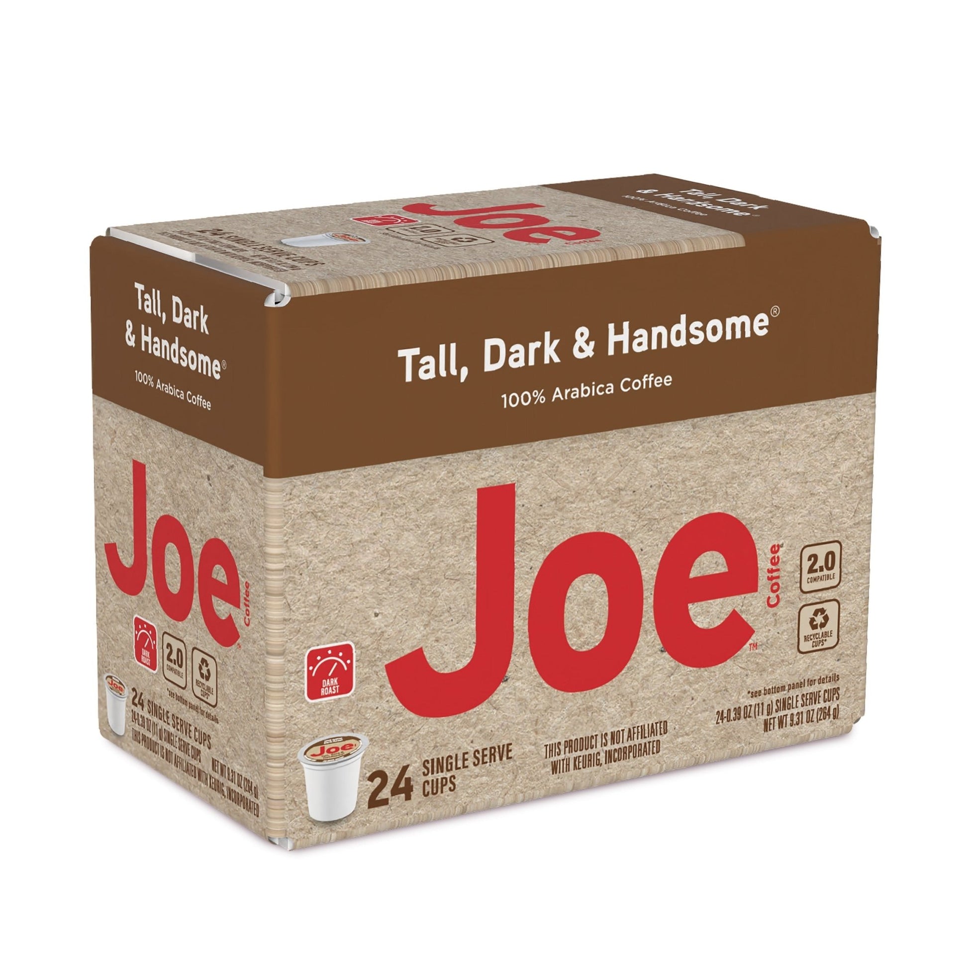 Joe Knows Coffee® Tall, Dark & Handsome® Single Serve 24ct Carton - Vegan America