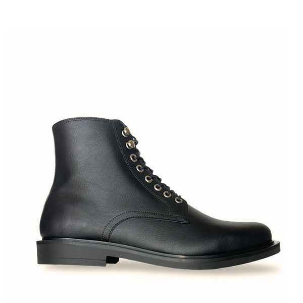 Men's Vegan Lace-Up Ankle Boots Jules Black - Vegan America