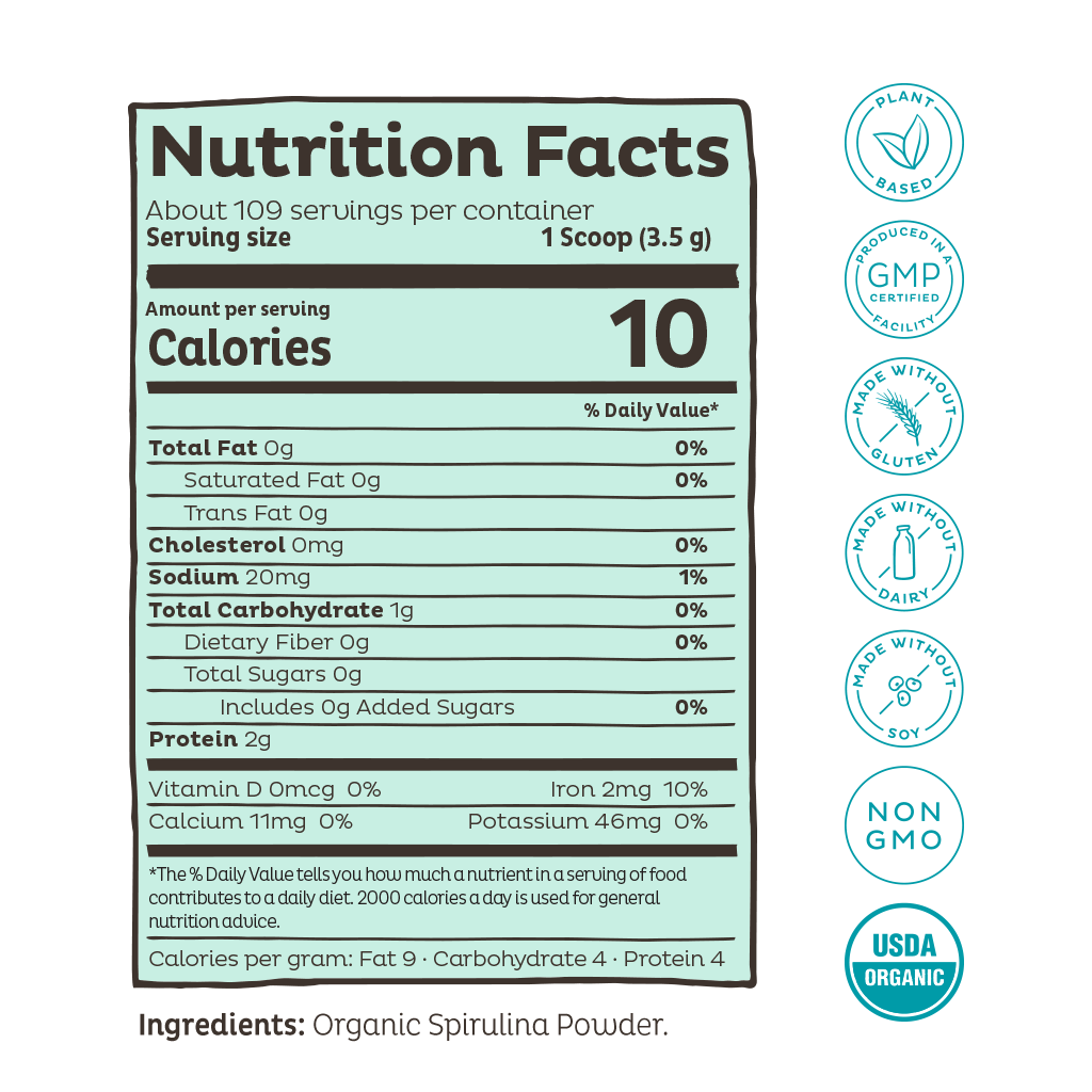 Organic Spirulina Powder, 109 Servings
